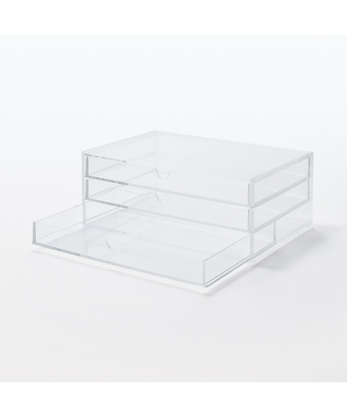 無印良品（MUJI） 収納 重なるアクリルケース・横型3段 約幅25．5