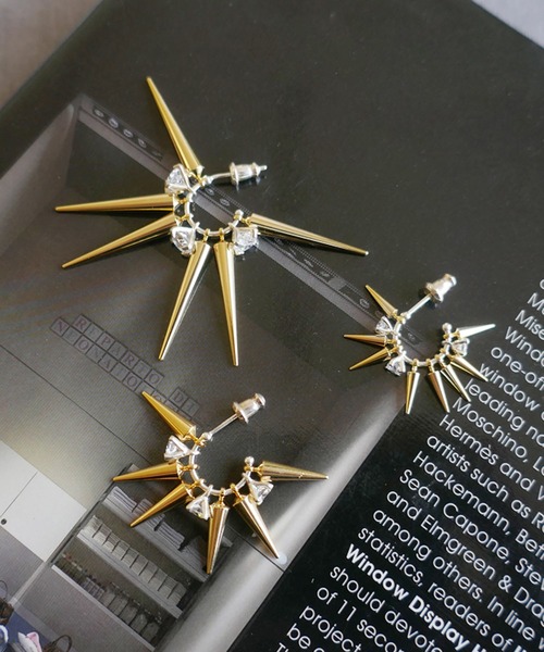 e.m. ピアス SILVER925ジルコニア×スタッズピアス S/メンズ