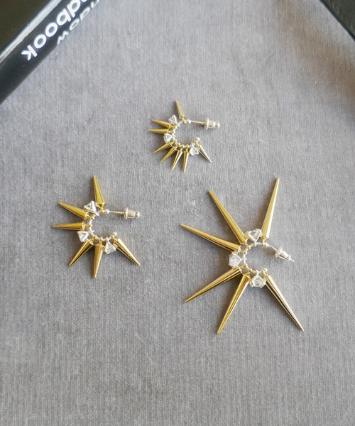 e.m.（イーエム） ピアス SILVER925ジルコニア×スタッズピアス S