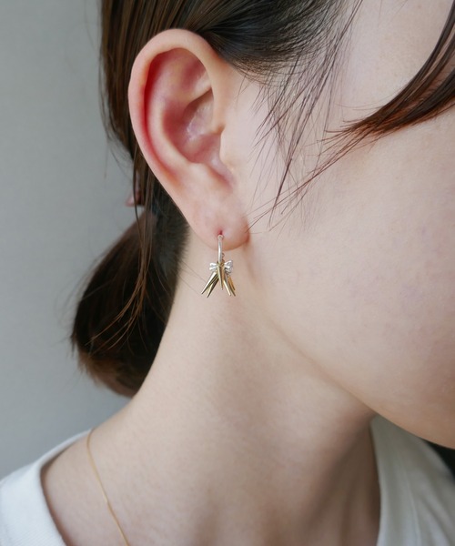 e.m. ピアス SILVER925ジルコニア×スタッズピアス S/メンズ