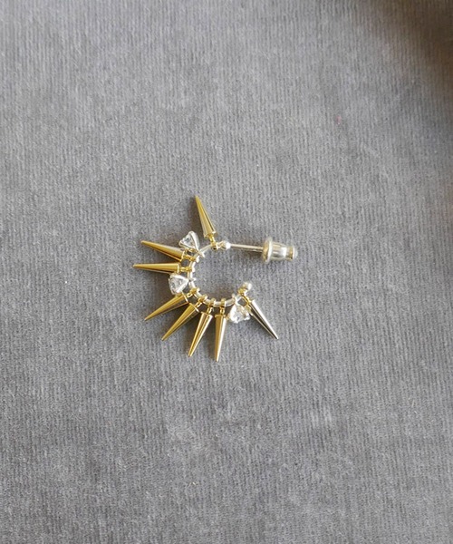 e.m. ピアス SILVER925ジルコニア×スタッズピアス S/メンズ
