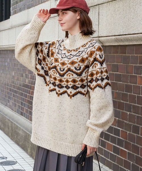 ワイズ ヨウジヤマモト 23AW ノルディックパターンハイネックニットセーター ワイズ ヨウジヤマモト 23AW ノルディックパターンハイネックニット