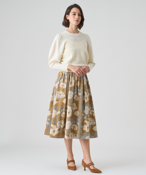 ニット セーター 紡毛ガーターペザントパフ プルオーバー レディース ANAYI ニット セーター 紡毛ガーターペザントパフ プルオーバー