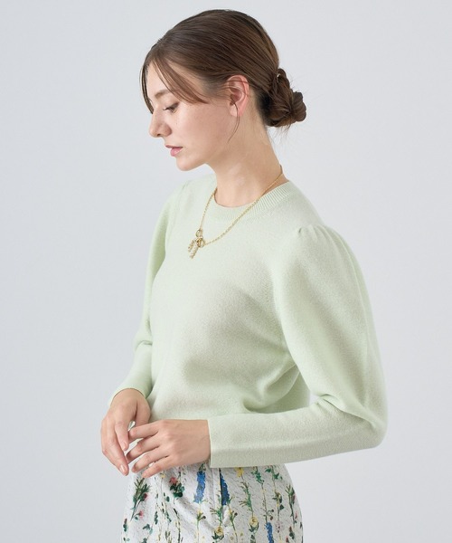 ニット セーター 紡毛ガーターペザントパフ プルオーバー レディース ANAYI ニット セーター 紡毛ガーターペザントパフ プルオーバー