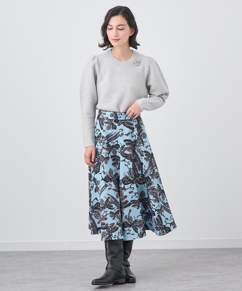 ニット セーター 紡毛ガーターペザントパフ プルオーバー レディース ANAYI ニット セーター 紡毛ガーターペザントパフ プルオーバー