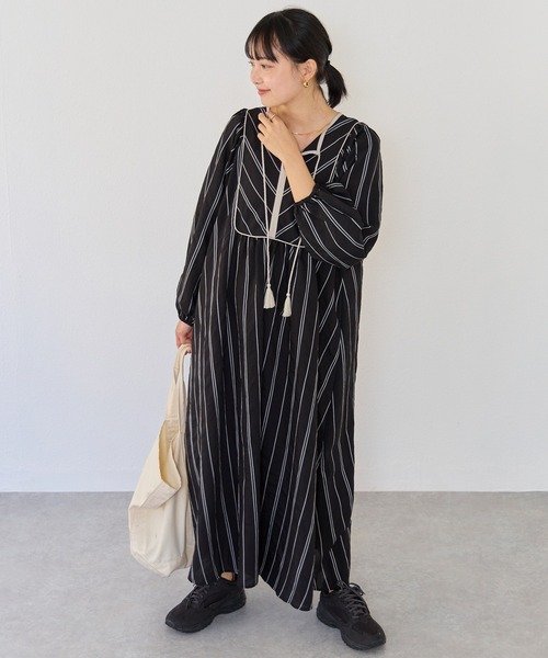 LAVEANGE ワンピース ストライプブザムワンピース : ZOZOTOWN