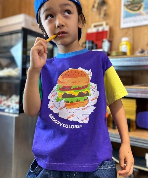 GROOVY COLORS tシャツ HAMBURGER Tシャツ キッズ 子供服 男の子