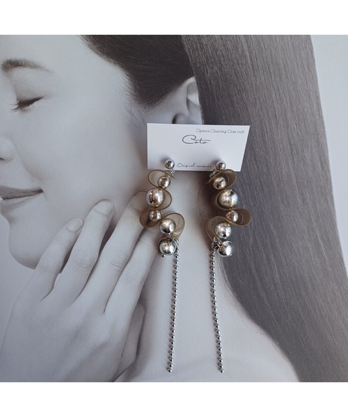 【完売品】Harmonia ロングピアス バリエーションチェーンロングピアス(ピアス)｜アクセサリー