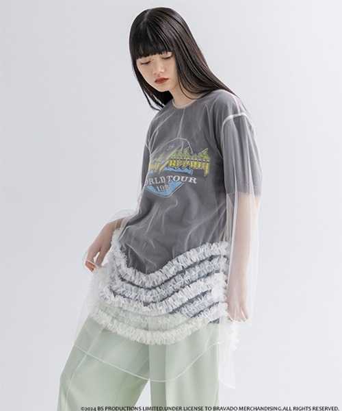 ブラウス シャツ チュールフリルチュニック　110381 レディース ブラウス シャツ チュールフリルチュニック 110381 レディース