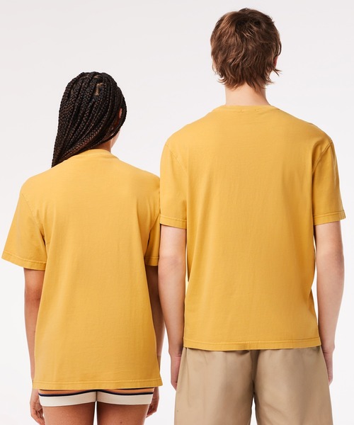 ラコステ　ヴィンテージ加工 ナチュラルダイ ワントーン半袖Tシャツ LACOSTE tシャツ ヴィンテージ加工 ナチュラルダイ ワントーン