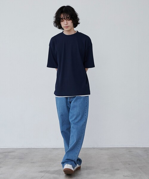 ◆boohoo◆ フェイクレイヤー ウォッシュド Tシャツ / green coen tシャツ ワッフルフェイクレイヤードTシャツ メンズ