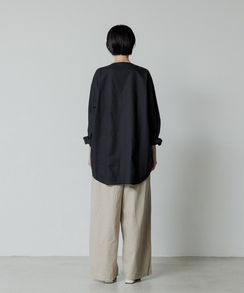 ADAM ET ROPE' シャツ 「ZOZO限定」綿麻 ベースボールシャツ