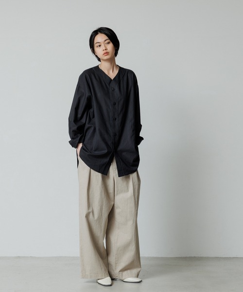 ADAM ET ROPE'（アダムエロペ） シャツ 「ZOZO限定」綿麻 ベースボール