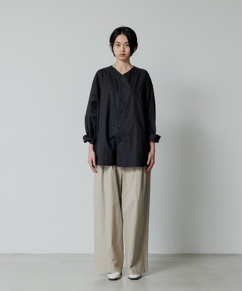 【お気に入り】 ET ADAM ROPE' ベースボールシャツ 「WEB限定」綿麻 シャツ トップス