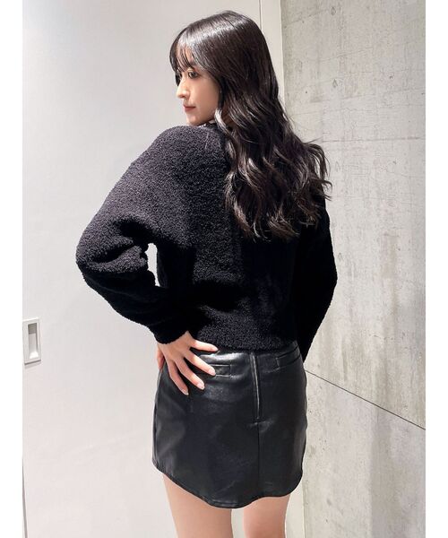 GYDA スカート フェイクレザースカートライクショートパンツ
