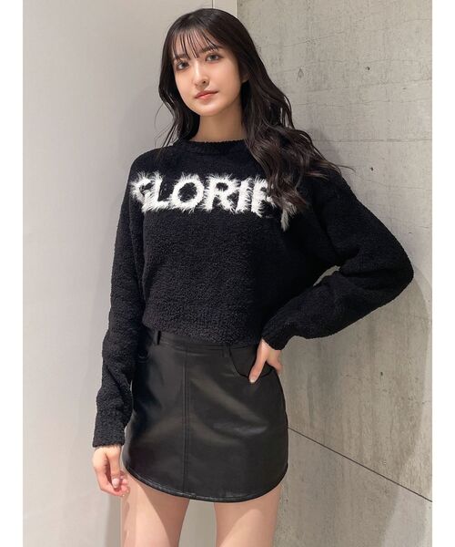GYDA スカート フェイクレザースカートライクショートパンツ