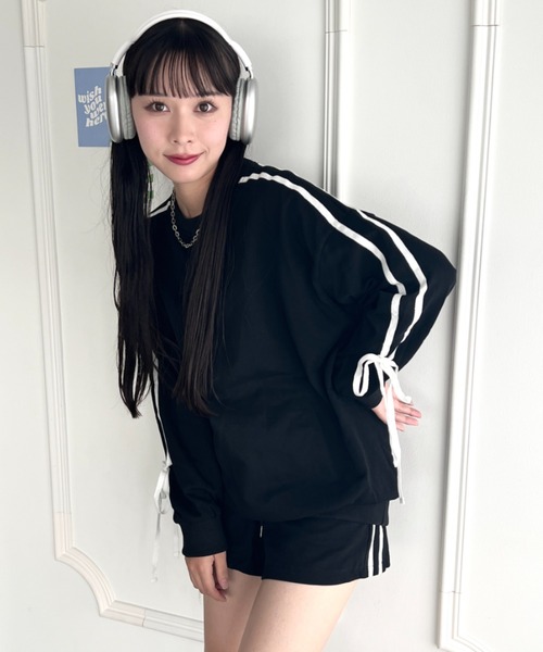 セットアップ スウェット トップス パンツ リボン リボンスウェット&パンツSET | レディースファッション通販 - DHOLIC
