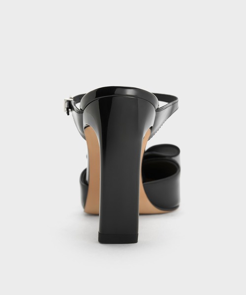 CHARLES ＆ KEITH サンダル Lu ルー パテントレザーボウブレード