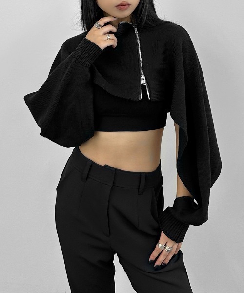 LVEU.（ラブユ） ニット セーター 「LVEU.」アシンメトリージップ