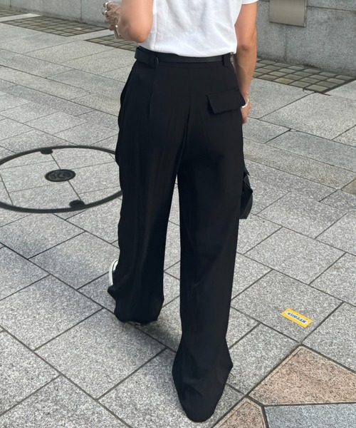 完売品✴︎ Pual ce cin ベルト付きタックパンツ pual ce cin パンツ ベルト付きタックパンツ レディース