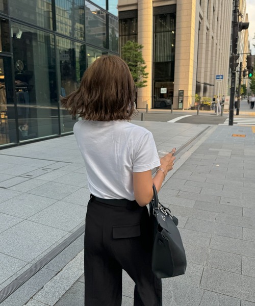 【Cider】ベルト 付 ワイド レッグ パンツ グレー Cider】ベルト 付 ワイド レッグ パンツ グレー (Cider/パンツ