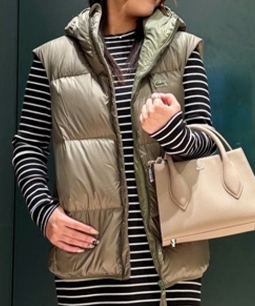ラコステ　バックステッチ ダウンベスト 46 ラコステ バックステッチ ダウンベスト 46 ラコステ LACOSTE バック