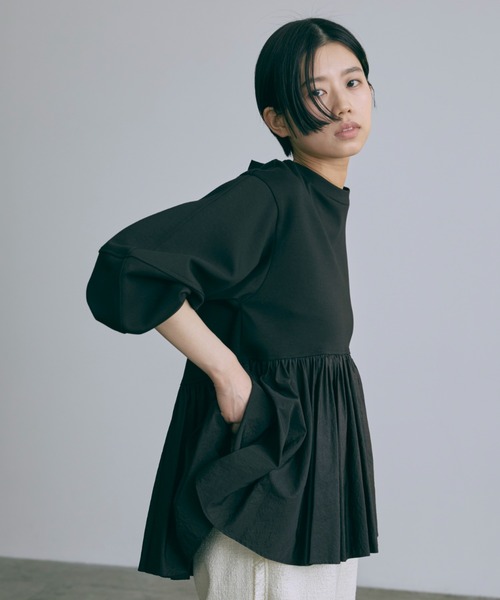 tシャツ Bonding Peplum Top レディース