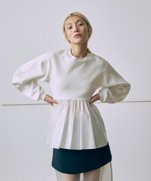 tシャツ Bonding Peplum Top レディース EN NEUME tシャツ Bonding Peplum Top レディース : ZOZOTOWN