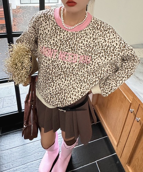 アニービン　アニンビン　レオパードトレーナー　スウェット　Sサイズ ANINE BING / アニービン SPENCER SWEATSHIRT LEOPARD スウェット