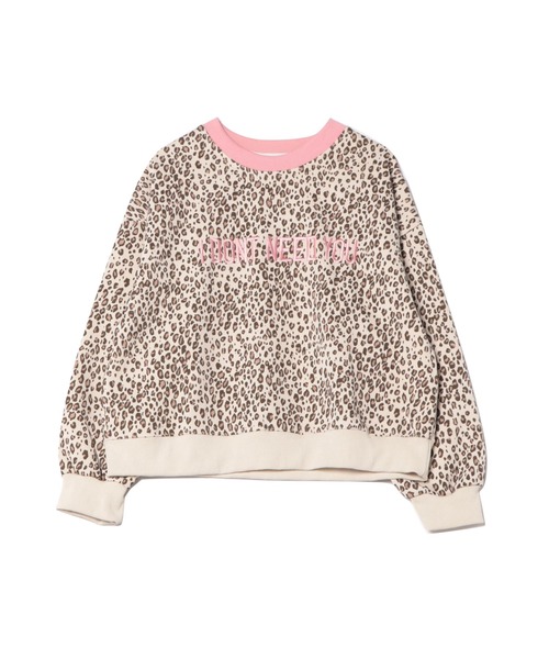 トレーナー スウェット 「HOOK」for girls フロントプリントレオパード