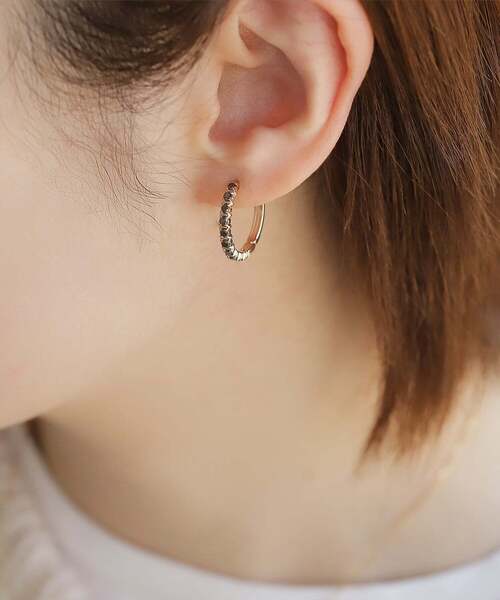ピアス ROSETEN・ブラックダイヤスナップピアス「M」 レディースの画像