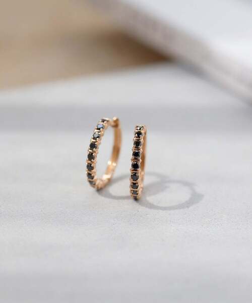 ピアス ROSETEN・ブラックダイヤスナップピアス「M」 レディースの画像