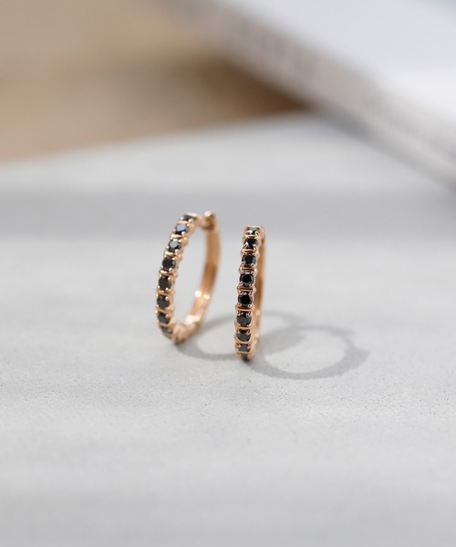 SIENA ROSE（シエナロゼ） ピアス ROSETEN・ブラックダイヤスナップ