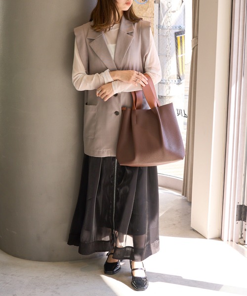MAISON CLUB トートバッグ 「MAISON CLUB」バイカラーPUレザー