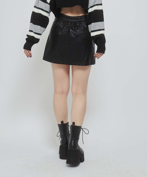 ENVYM（アンビー） スカート ダブルファスナーレザースカート