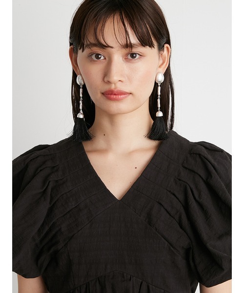 「LILY BROWN」 半袖シャツ ONE SIZE ブラック レディース LILY BROWN 「LILY BROWN」 半袖ブラウス ONE SIZE ブラック
