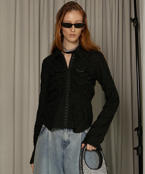 ブラウス シャツ チュールジャガードシャツ / Tulle Jacquard Shirt レディース
