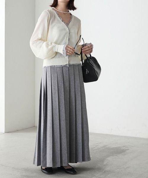 レイヤードシアーカーディガン kotohayokozawa/コトハヨコザワ】SHEER LAYERED CARDIGAN/シアー
