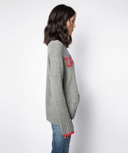 「ZADIG&VOLTAIRE」 タートルネックニット S 杢グレー レディース_画像3
