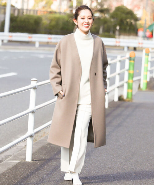 NOLLEY'S Sophi（ノーリーズソフィー） ノーカラーコート 38 モカ