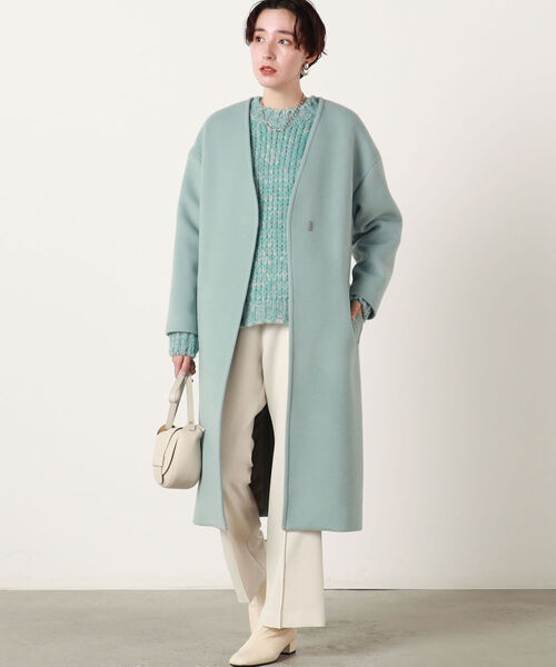 NOLLEY'S Sophi（ノーリーズソフィー） ノーカラーコート 38 モカ