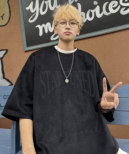 韓国 ストリート Tシャツ ロゴ プリント DEVICE tシャツ ロゴ プリント 古着風 Tシャツ 韓国ファッション