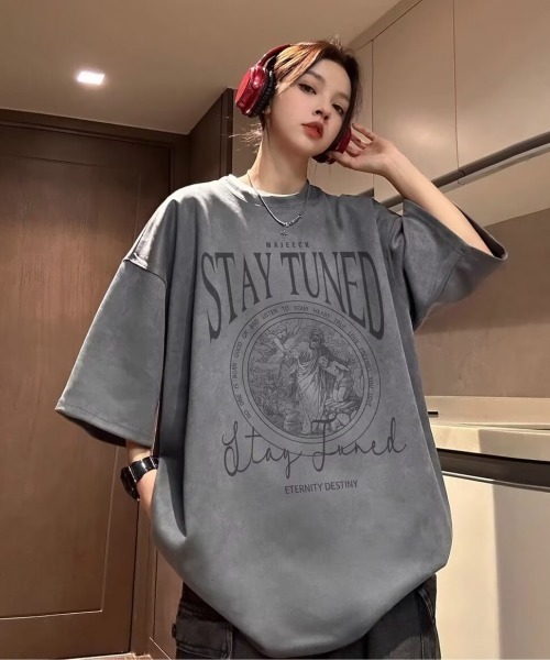 韓国 ストリート Tシャツ ロゴ プリント DEVICE tシャツ ロゴ プリント 古着風 Tシャツ 韓国ファッション