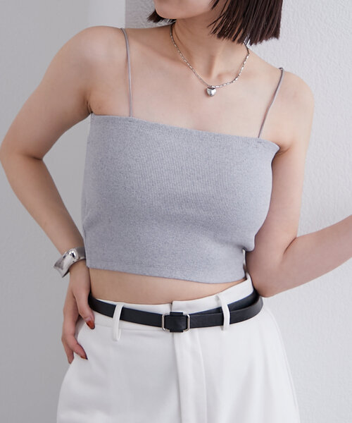 キャミソール 「万能インナー/嬉しい6色展開」パット付きショートキャミソール2 | mystic