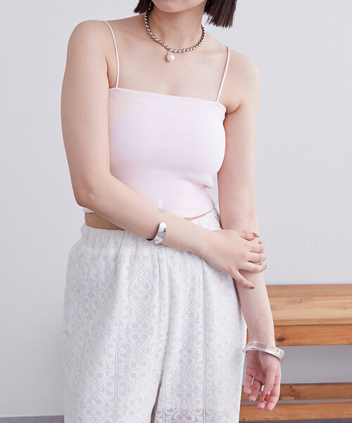 キャミソール 「万能インナー/嬉しい6色展開」パット付きショートキャミソール2 | mystic | 20
