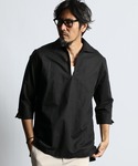 新品未使用✨3QSKIPPER SHIRT綿麻7分袖 スキッパーシャツ LINEN BLEND 3Q SKIPPER SHIRT：綿麻素材 7分袖 スキッパー