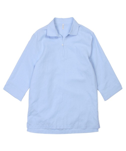 【DUFFER】美品 リネン コットン カプリシャツ スキッパーシャツ ７部丈 ABAHOUSE｜【リネンタッチ】7分袖 カプリシャツ / スキッパー