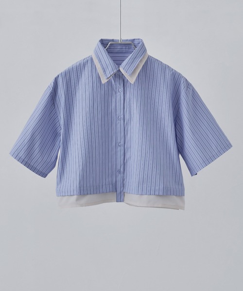 ブラウス シャツ 2wayストライプシャツ レディース 2WAYストライプシャツブラウス[品番：ORGW0000369]｜Ada