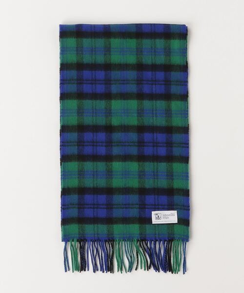 【未使用級】Johnstons of Elgin マフラー 大判 チェック 青 Johnstons of Elgin（ジョンストンズ オブ エルガン） マフラー FREE