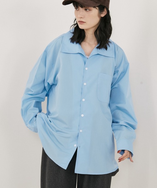 MERLOT（メルロー） ブラウス シャツ オーバーサイズビッグカラー